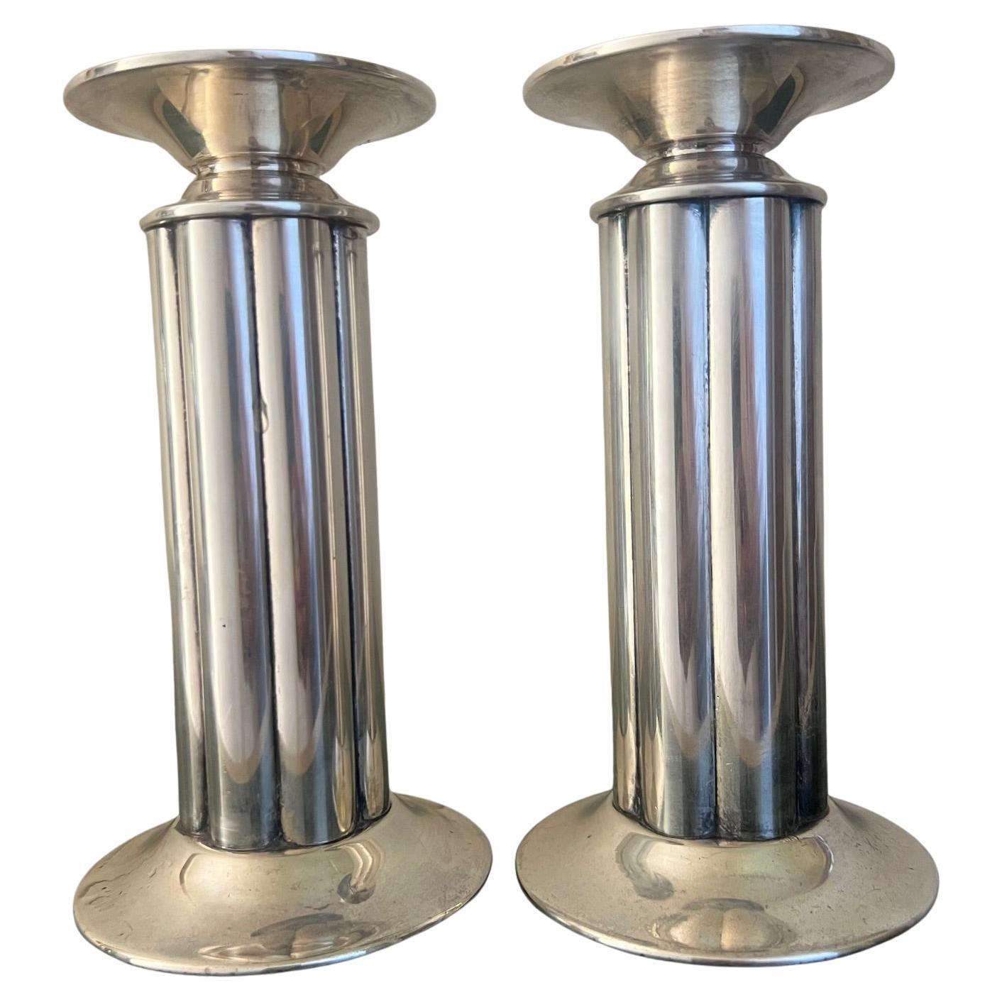 Cast Swid Powell Candlesticks, Designed by Stern, Italian- Set of 2, c. 1980's For Sale