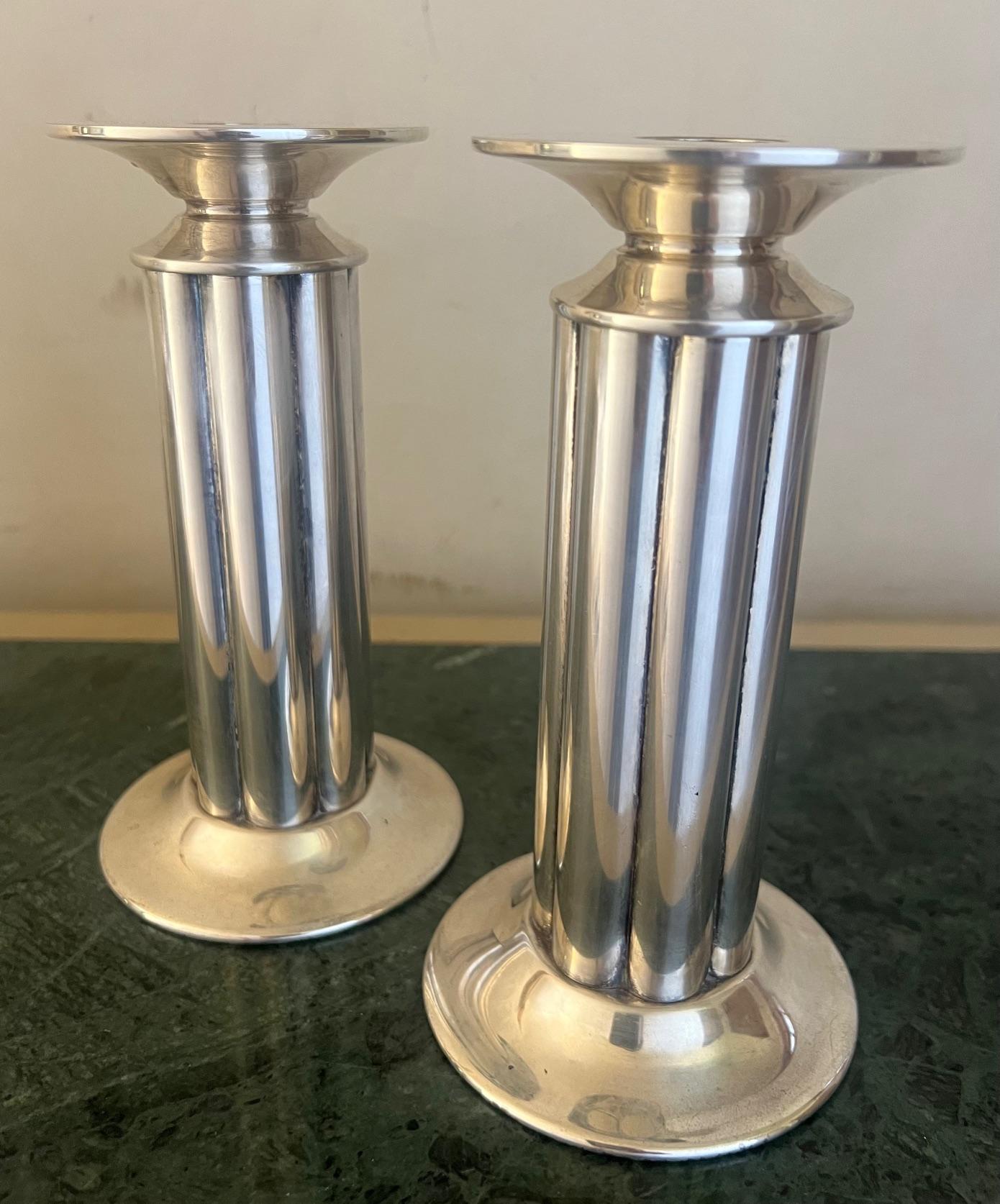 Swid Powell Candlesticks, Designed by Stern, Italian- Set of 2, c. 1980's In Good Condition For Sale In Ross, CA