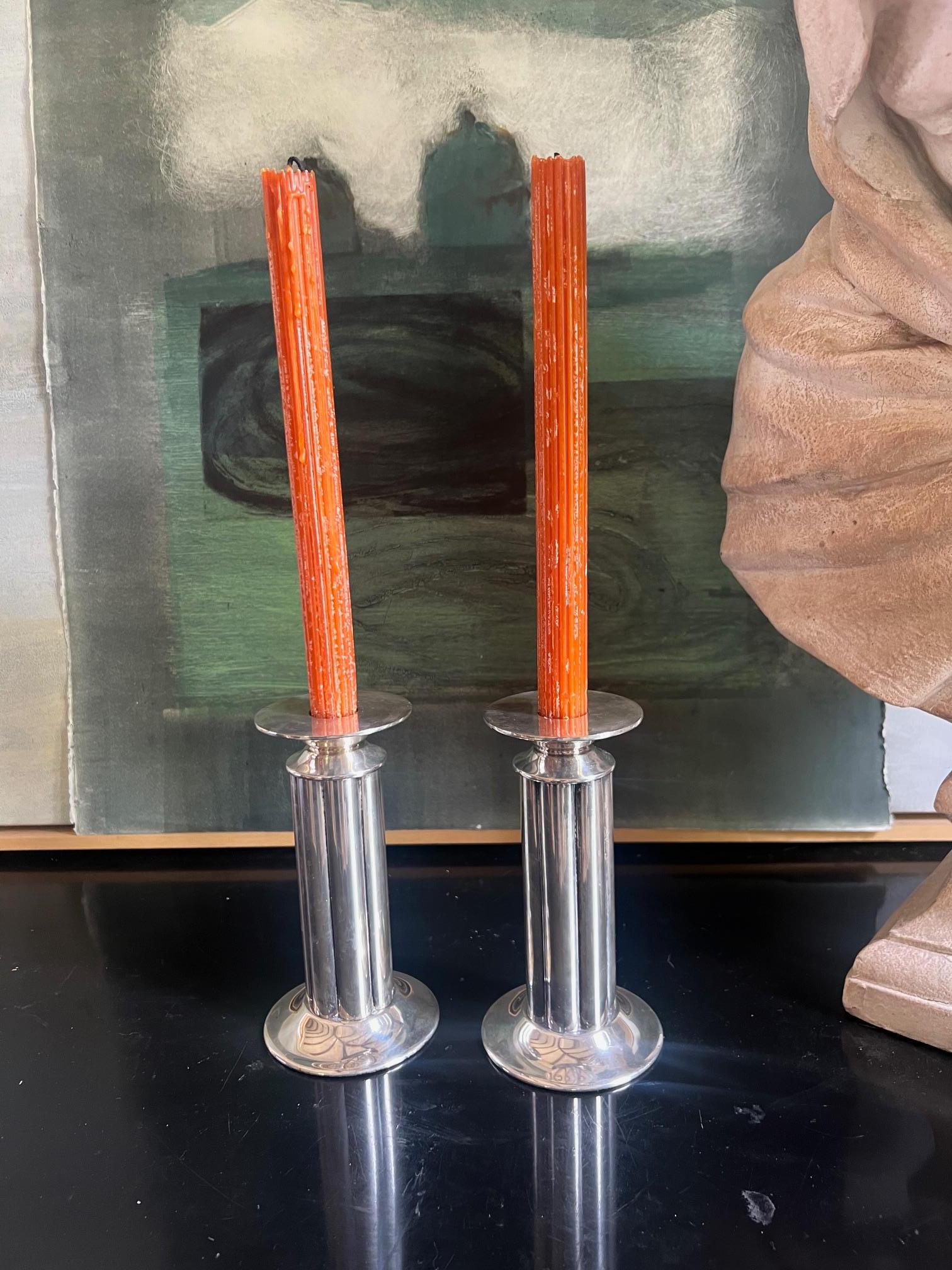 Late 20th Century Swid Powell Candlesticks, Designed by Stern, Italian- Set of 2, c. 1980's For Sale