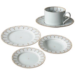 Swid Powell Cup Saucer and Three Plates Postmodern 
