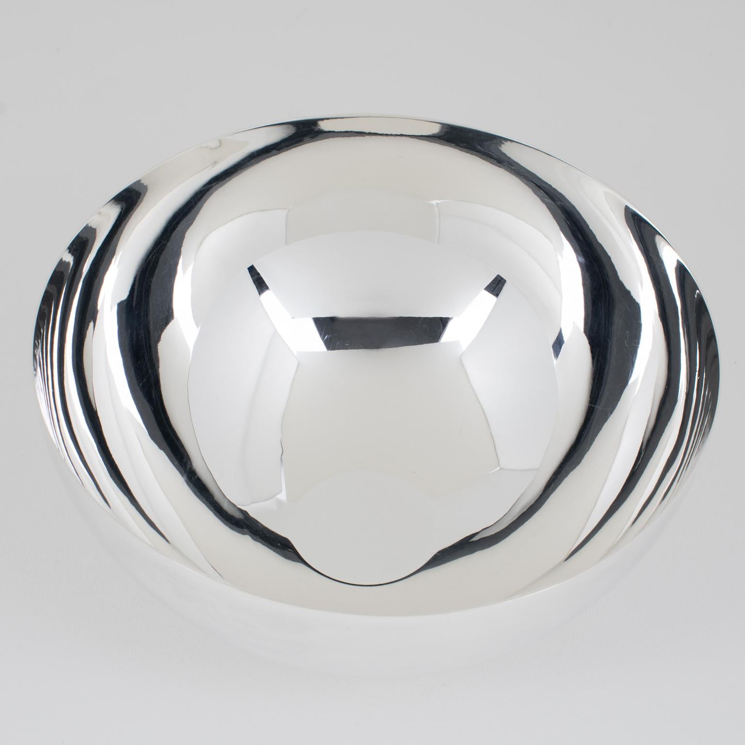 Swid Powell for Calvin Klein Silver Plate and Crystal Caviar Bowl Dish Chiller (assiette réfrigérante en métal argenté et cristal) en vente 1