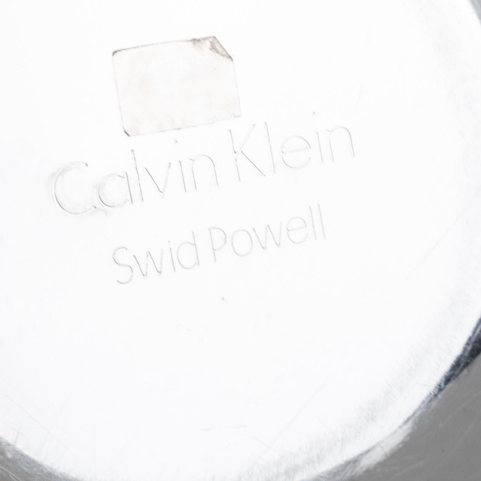 Swid Powell for Calvin Klein Silver Plate and Crystal Caviar Bowl Dish Chiller For Sale 1