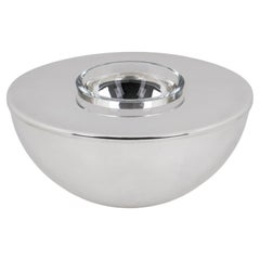 Swid Powell for Calvin Klein Silver Plate and Crystal Caviar Bowl Dish Chiller (assiette réfrigérante en métal argenté et cristal)