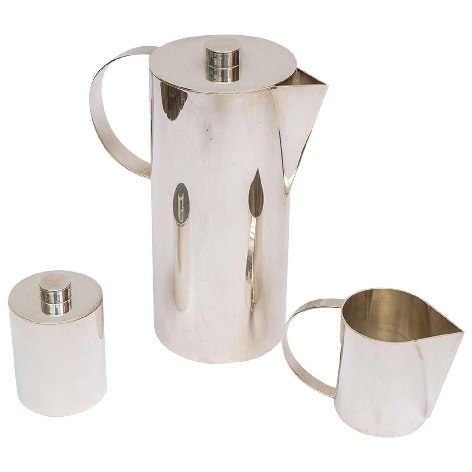 Swid Powell for Calvin Klein Silver Plate Three-Piece Coffee Service  Vintage at 1stDibs