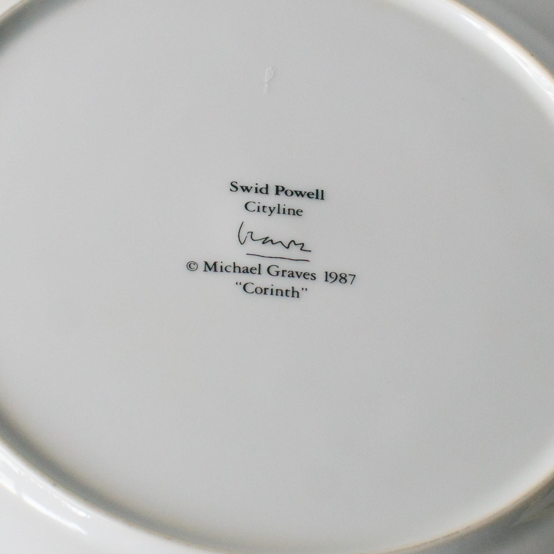 Painted Swid Powell Micael Graves Two Plates Postmodern