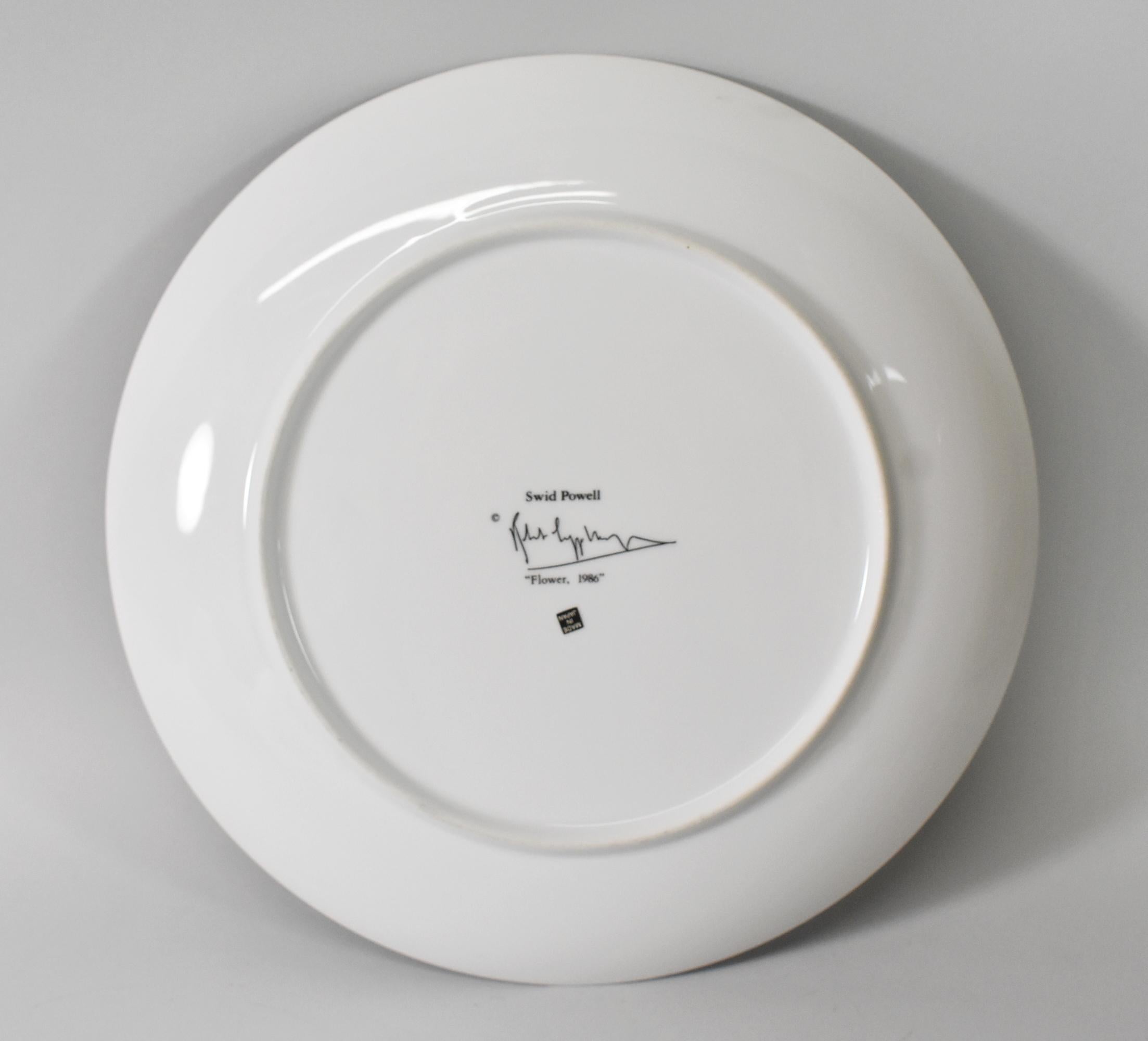 Black and white porcelain collectors plate Swid Powell Robert Mapplethorpe 