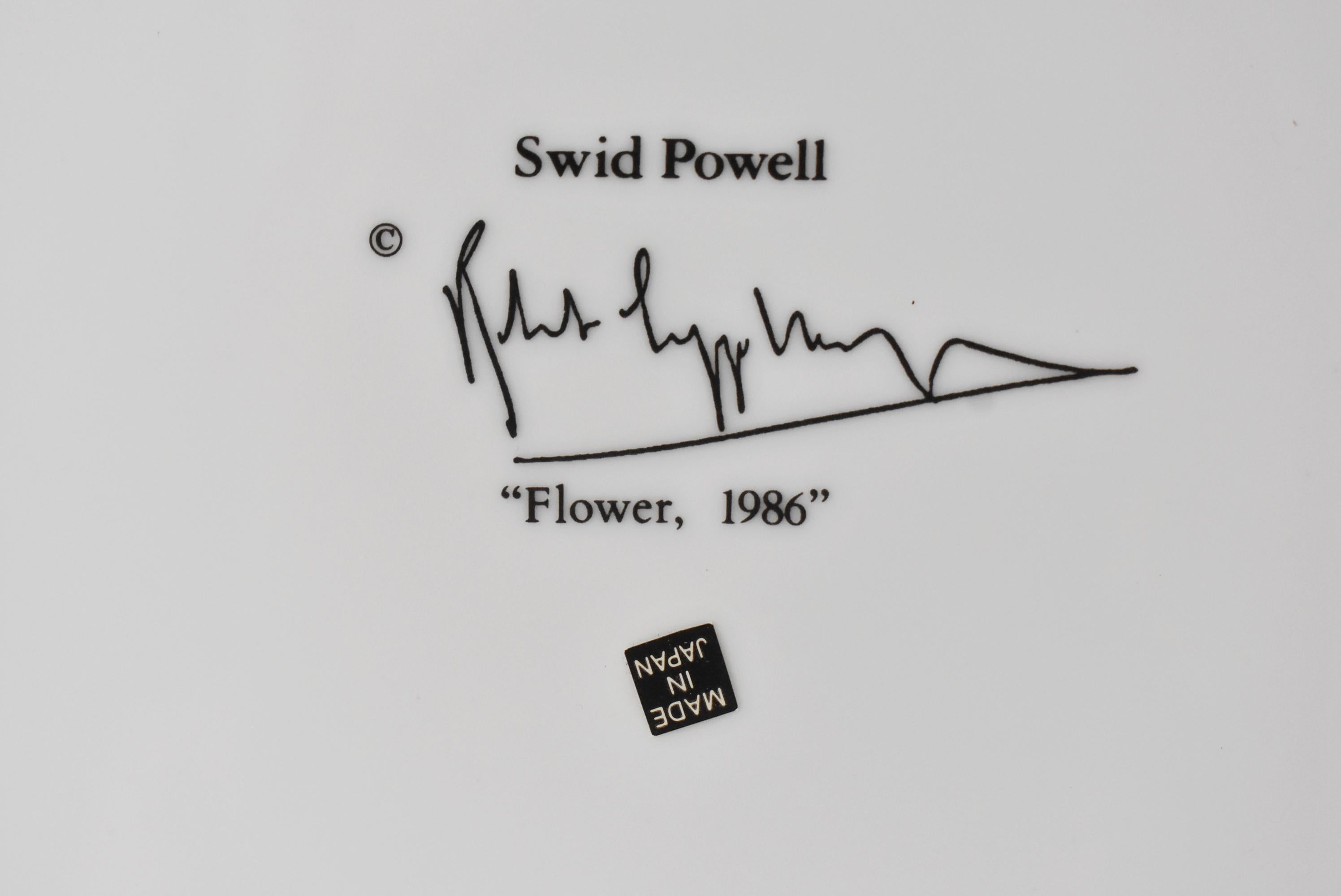 Swid Powell Robert Mapplethorpe „Flower“ 1986 Schwarz-Weißer geblümter schwarz-weißer Teller (Moderne) im Angebot