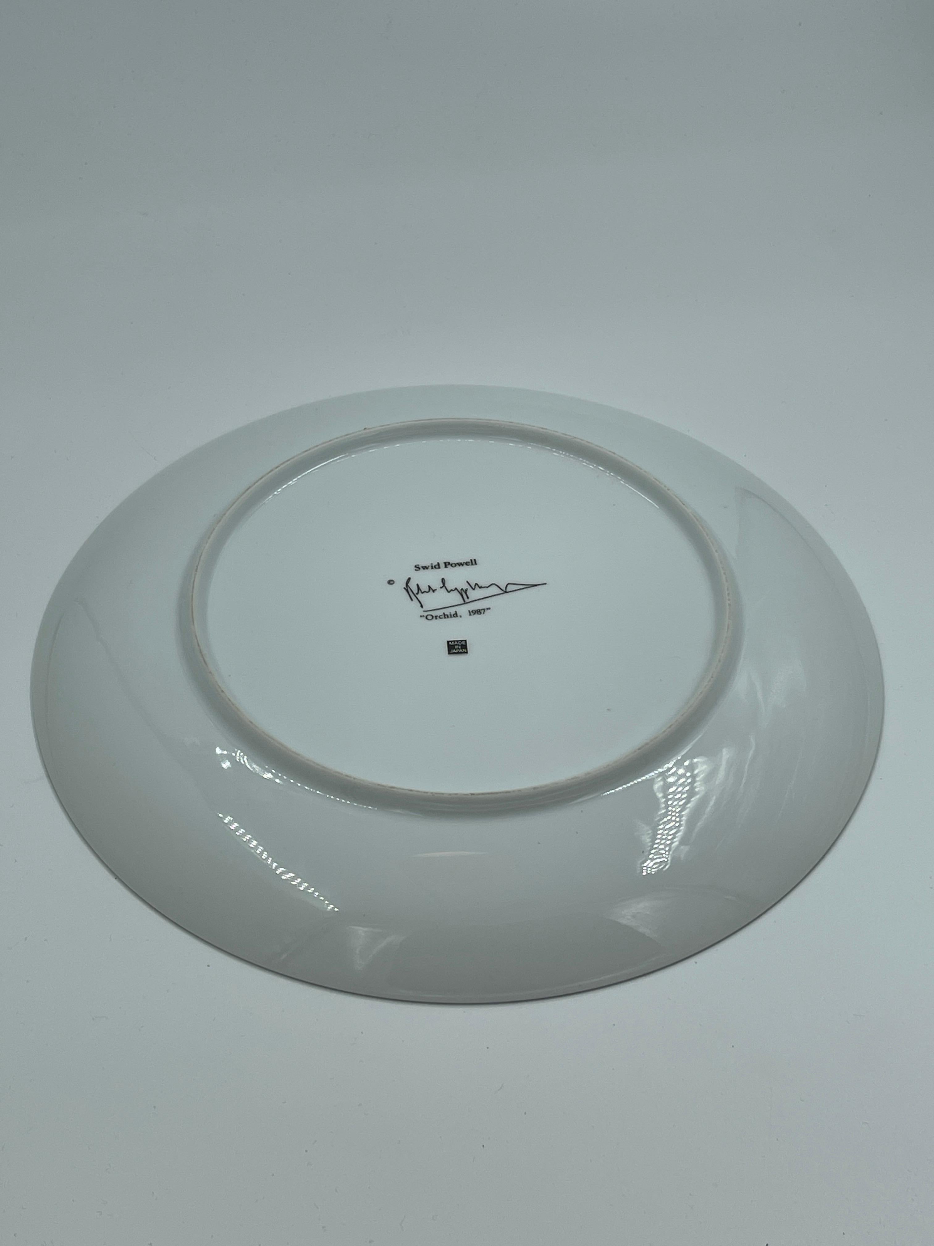 Late 20th Century Swid Powell - Robert Mapplethorpe Porcelain Plates, Orchid - Flower - Calla Lily For Sale