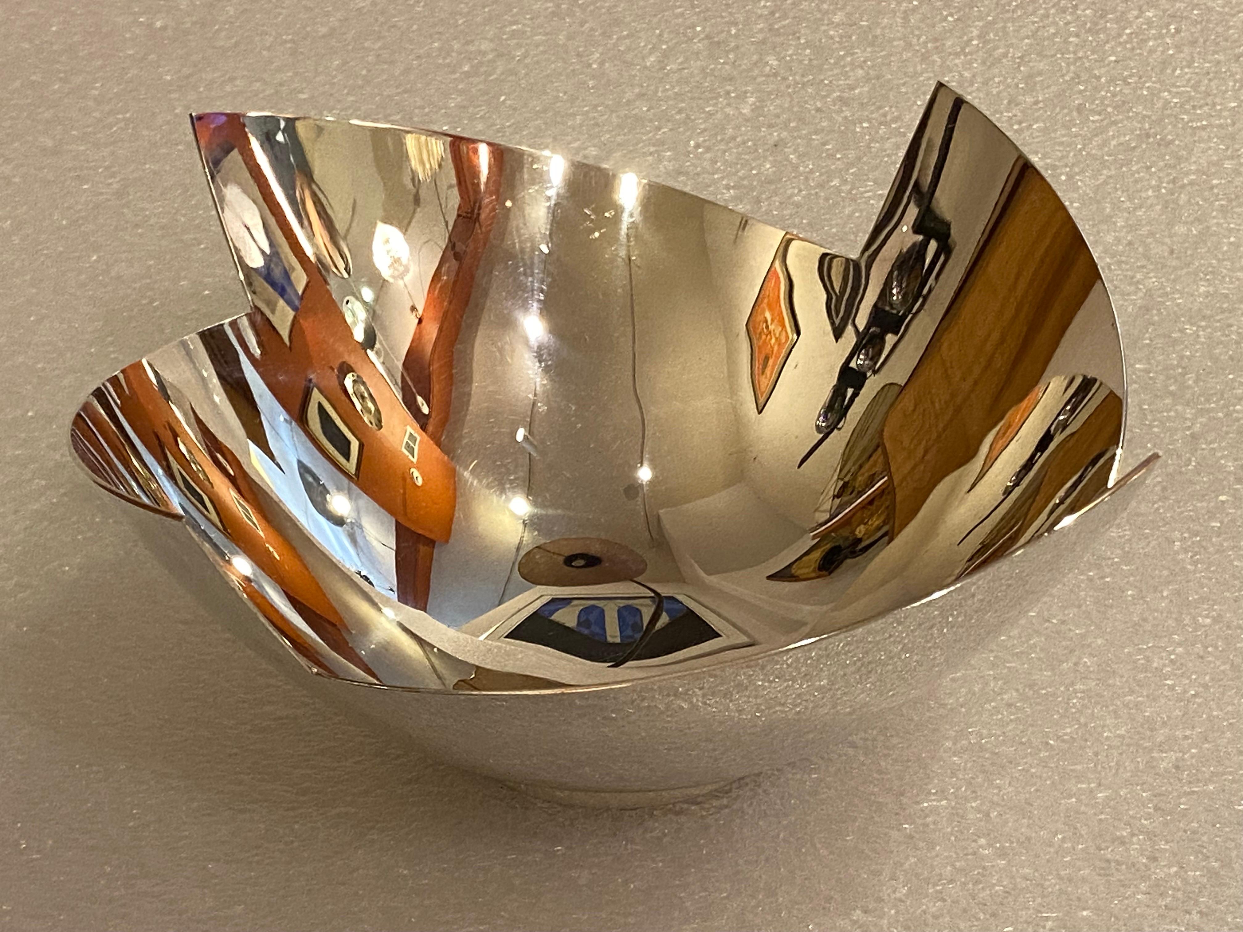 Late 20th Century Swid Powell Silver Plate Bowl by Elsa Rady