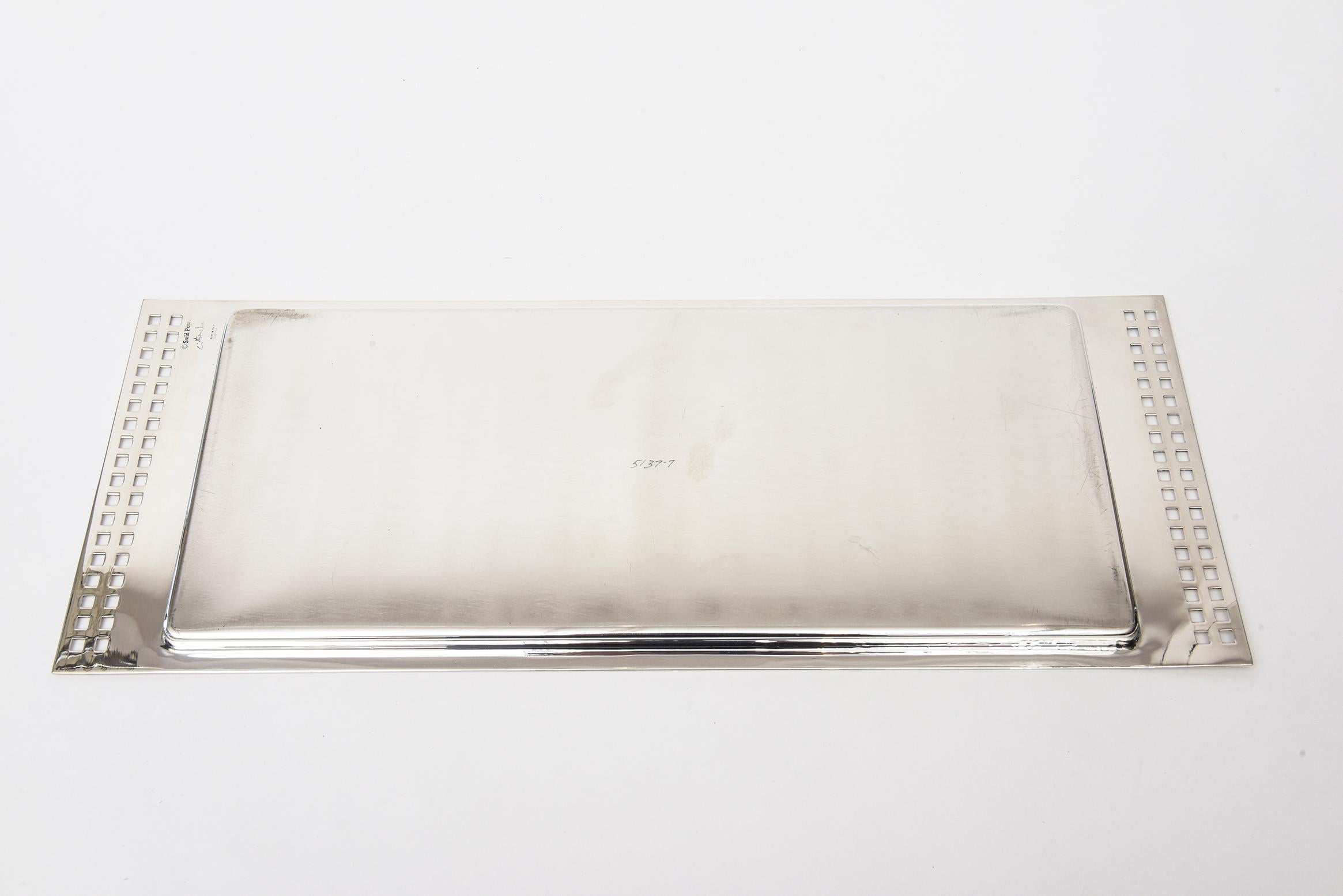 Swid Powell Skyscraper Silver Plate Tray Bar Barware Vintage Italian 2