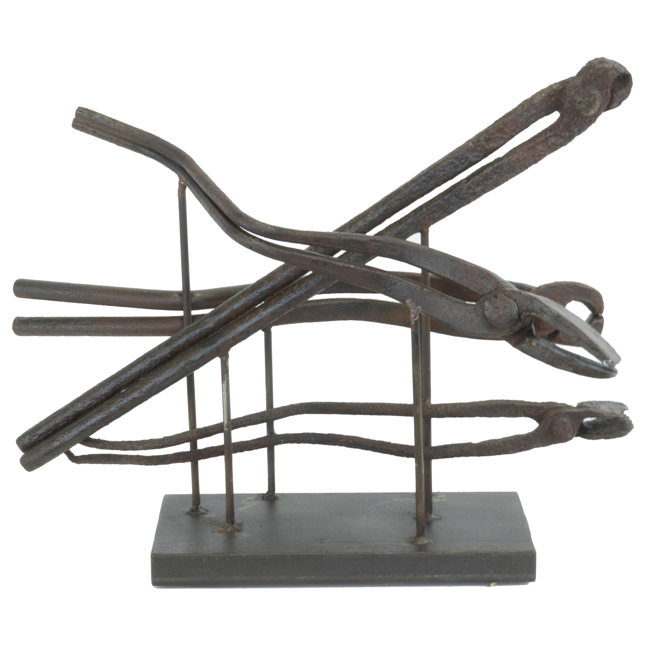 "Swimming Pliers" Contemporary, Cast Bronze Metal Sculpture by David Edelman