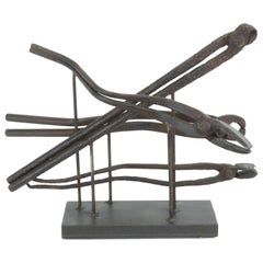 "Swimming Pliers" Contemporary, Cast Bronze Metal Sculpture by David Edelman