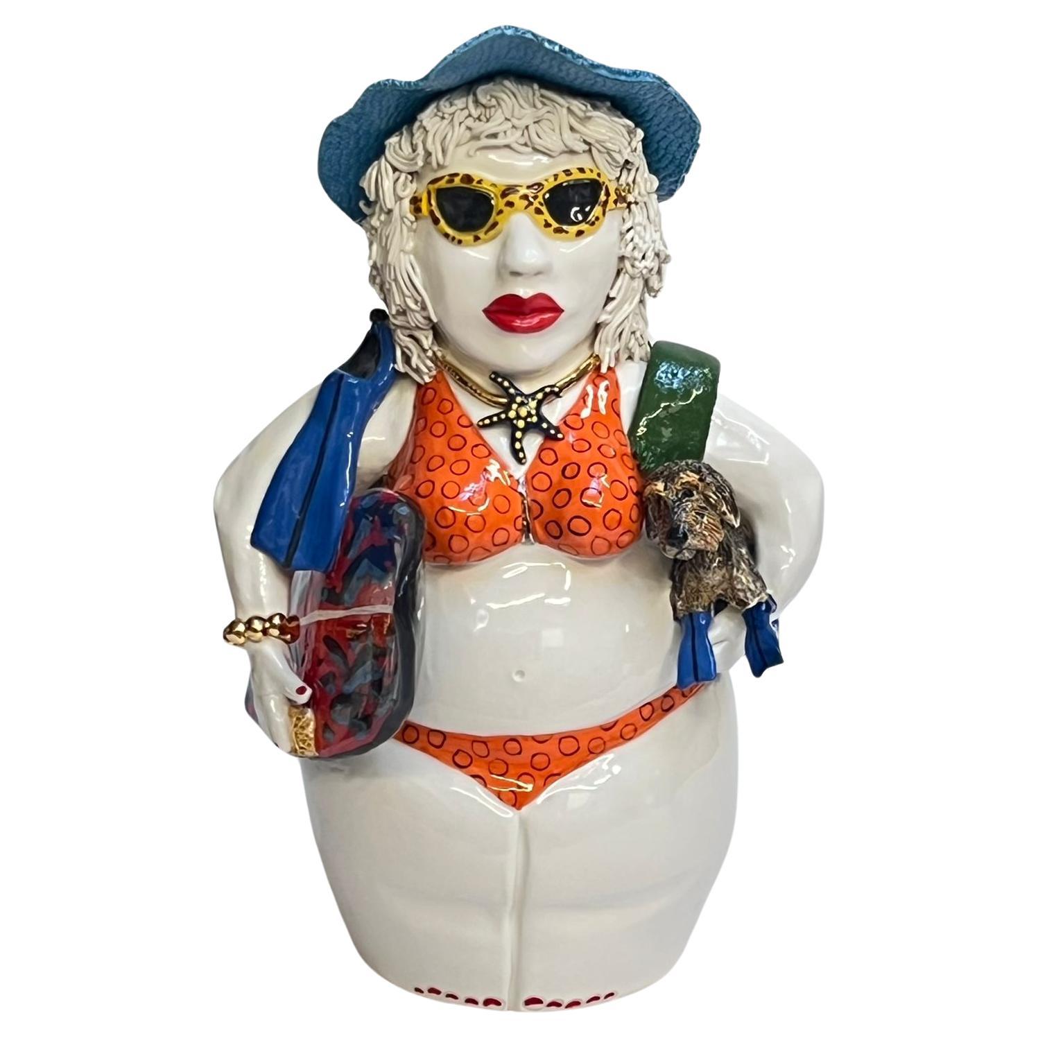 Costume de plongée Femme, Vaant à la plage en été Fabriqué à la main sans moule. Italie