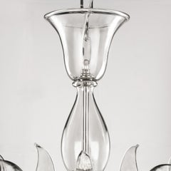 Italian Chandelier 5 arms Grey Murano Glass by Multiforme