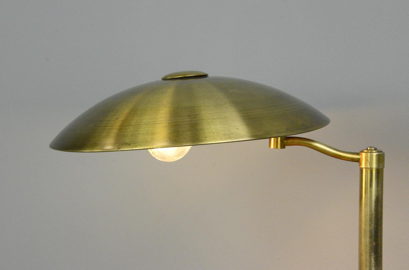Bauhaus Swing Arm Brass Table Lamp by Hillebrand circa 1930s