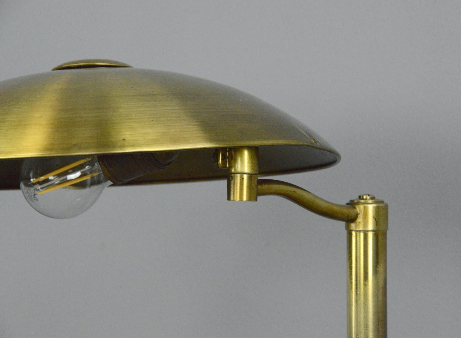 Mid-20th Century Swing Arm Brass Table Lamp by Hillebrand circa 1930s