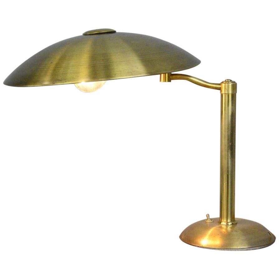 Swing Arm Brass Table Lamp by Hillebrand circa 1930s