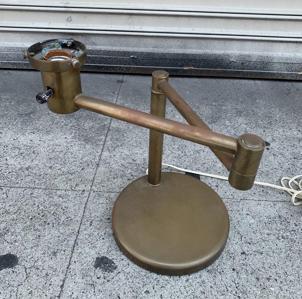 brass swing arm table lamp