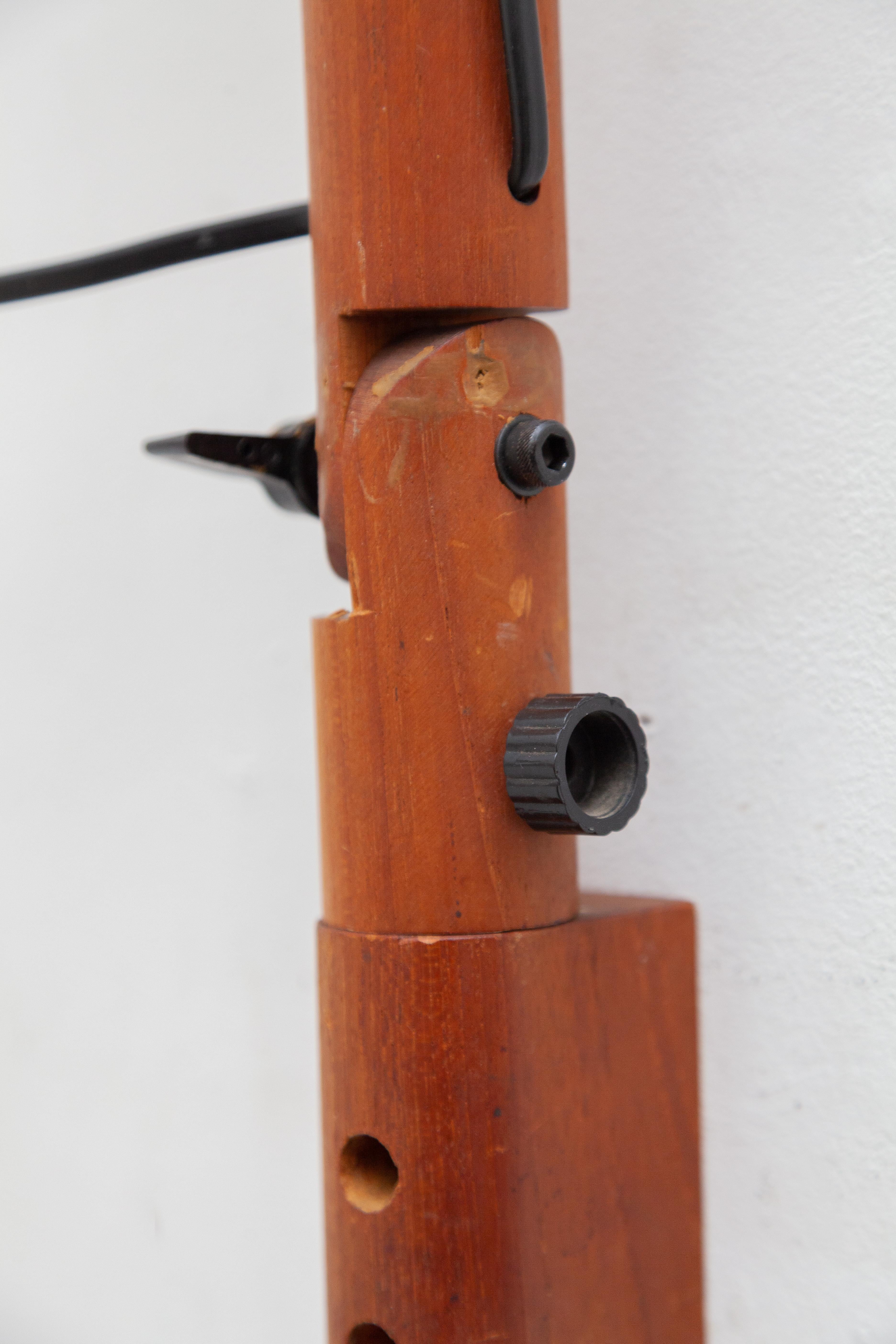 Swing Arm Teak Wall Lamp, 1970s Designed by Uno & Östen Kristiansson for Luxus For Sale 1