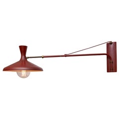 Swing Arm Wall Light with Articulated Shade, Italy, circa 1950
