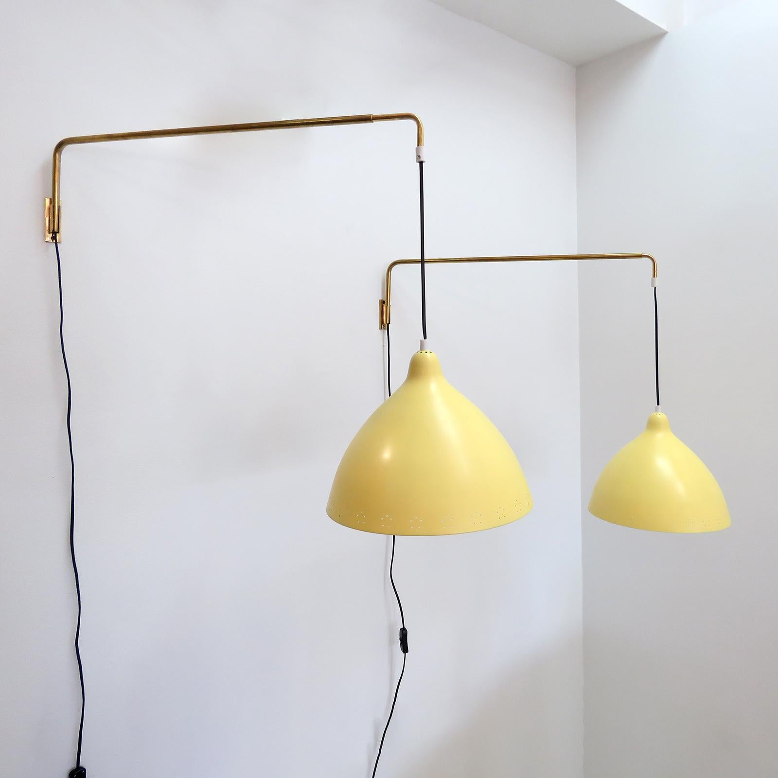 Painted Swing Arm Wall Lights by Lisa Johansson-Pape for Orno, 1960 For Sale