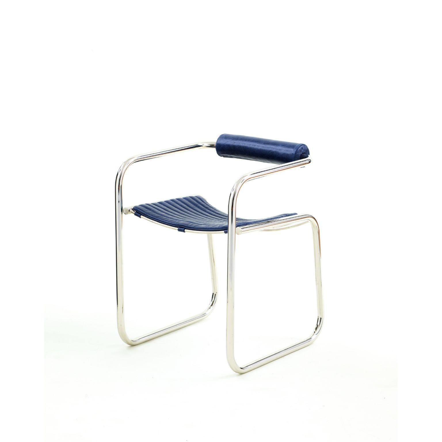 Post-Modern Swing Blue Chair by Rue Intérieure For Sale