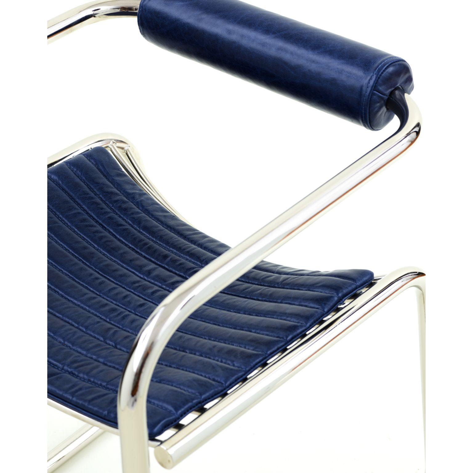 Swing Blue Chair by Rue Intérieure In New Condition For Sale In Geneve, CH