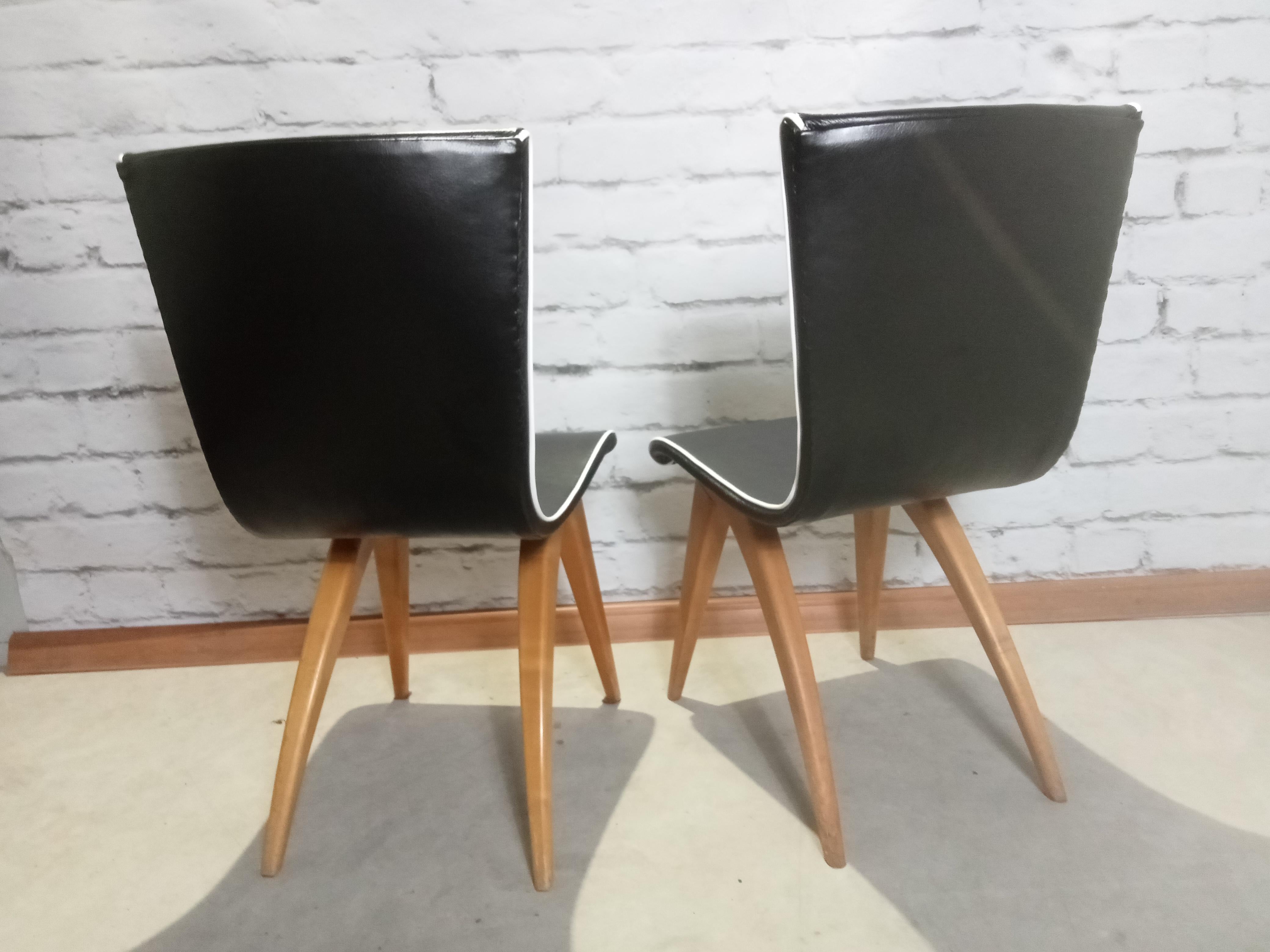 Mid-20th Century Swing Dining Chairs by G.J. Van Os for Van Os Culemborg, 1950's For Sale