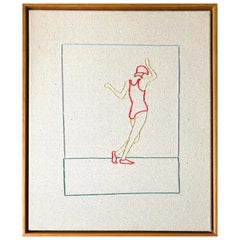 Swing, Hand Stitched Canvas, Cherrywood Frame