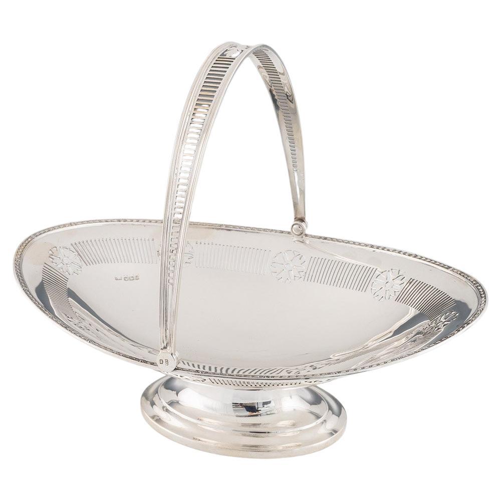 Swing Handled Silver Cake Basket Mappin and Webb 1924