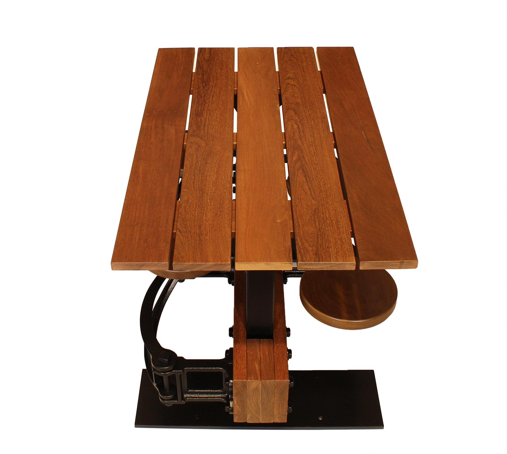 Iron Swing-Out Seat Outdoor Cafe Table Set For Sale