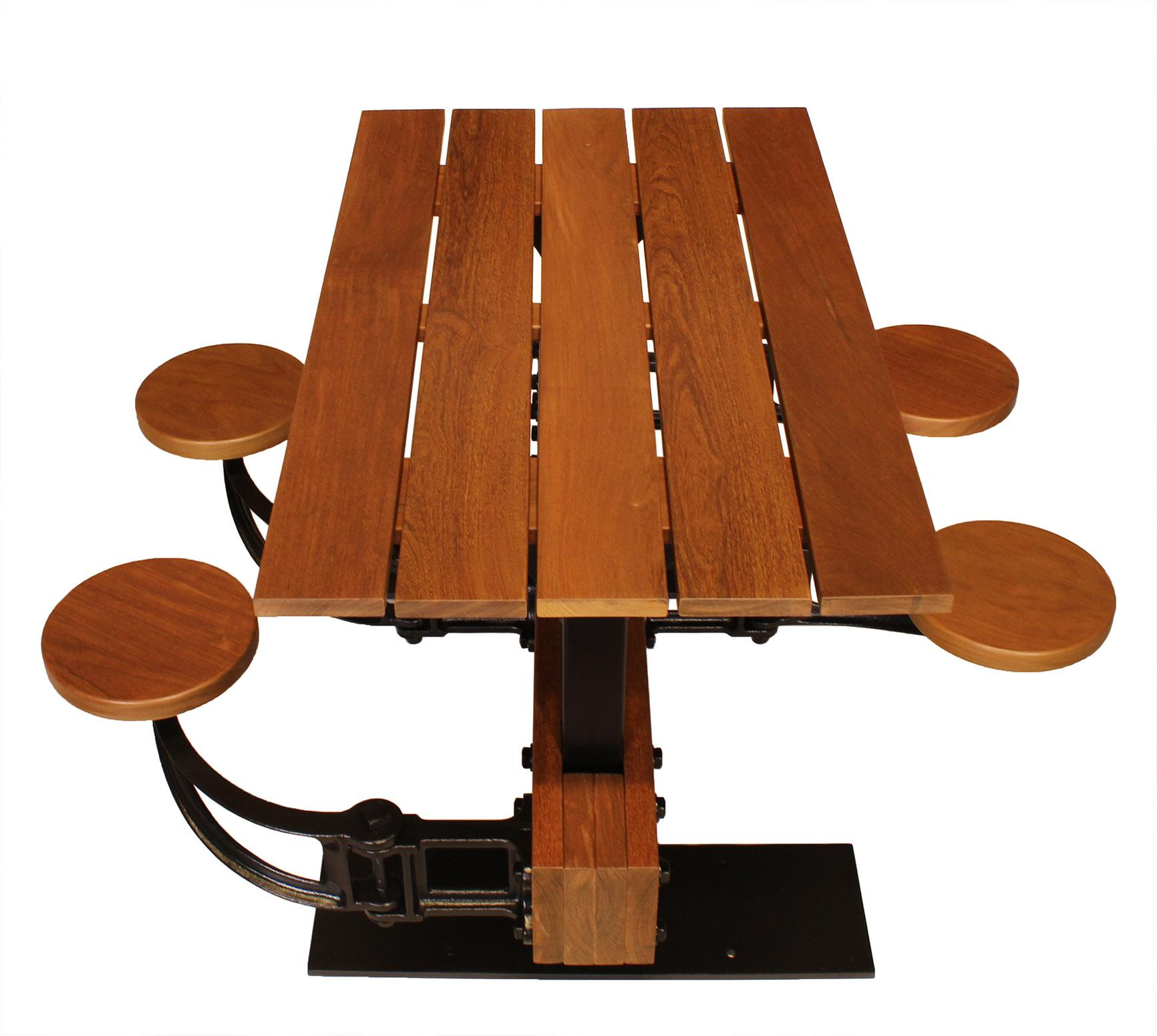 Swing-Out Seat Outdoor Cafe Table Set For Sale 2