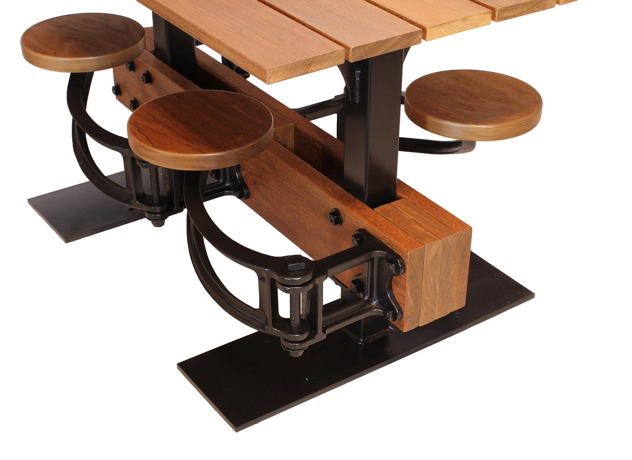 Swing-Out Seat Outdoor Cafe Table Set For Sale 3