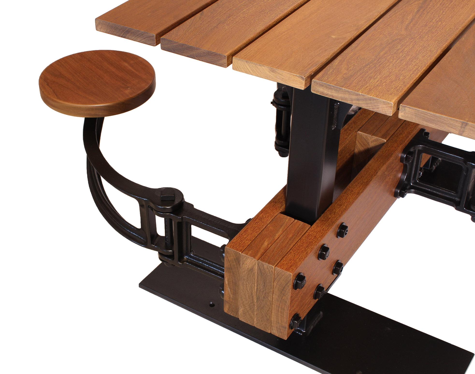 Swing-Out Seat Outdoor Cafe Table Set In New Condition For Sale In Oakville, CT