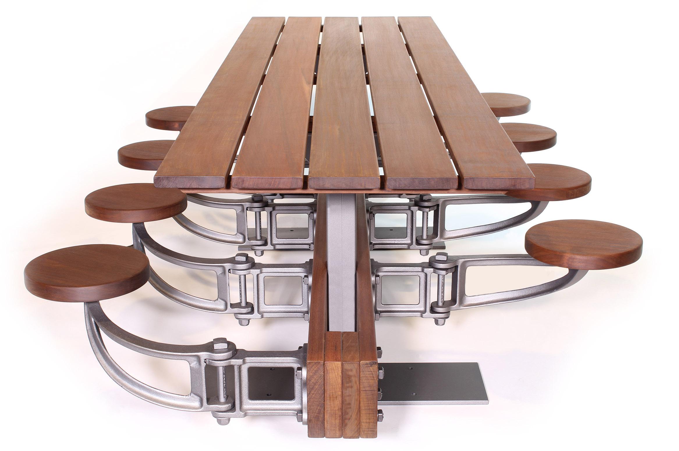 Swing-Out-Seat Outdoor Dining Table Set 6