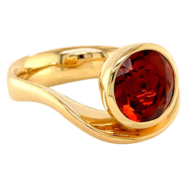 Georg Spreng - Swing Ring 18 Karat Yellow Gold round Citrine Madeira ...