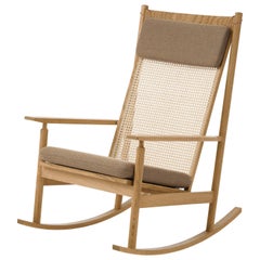 Swing Rocking Chair in Oak, by Hans Olsen from Warm Nordic Light syrup Upholster