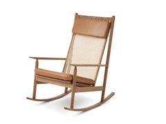 Swing Rocking Chair in Teak, by Hans Olsen from Warm Nordic Upholstery Carmel Si