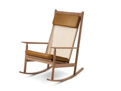 Swing Rocking Chair aus Teakholz, von Hans Olsen aus Warm Nordic Cognac-Polsterung Ne