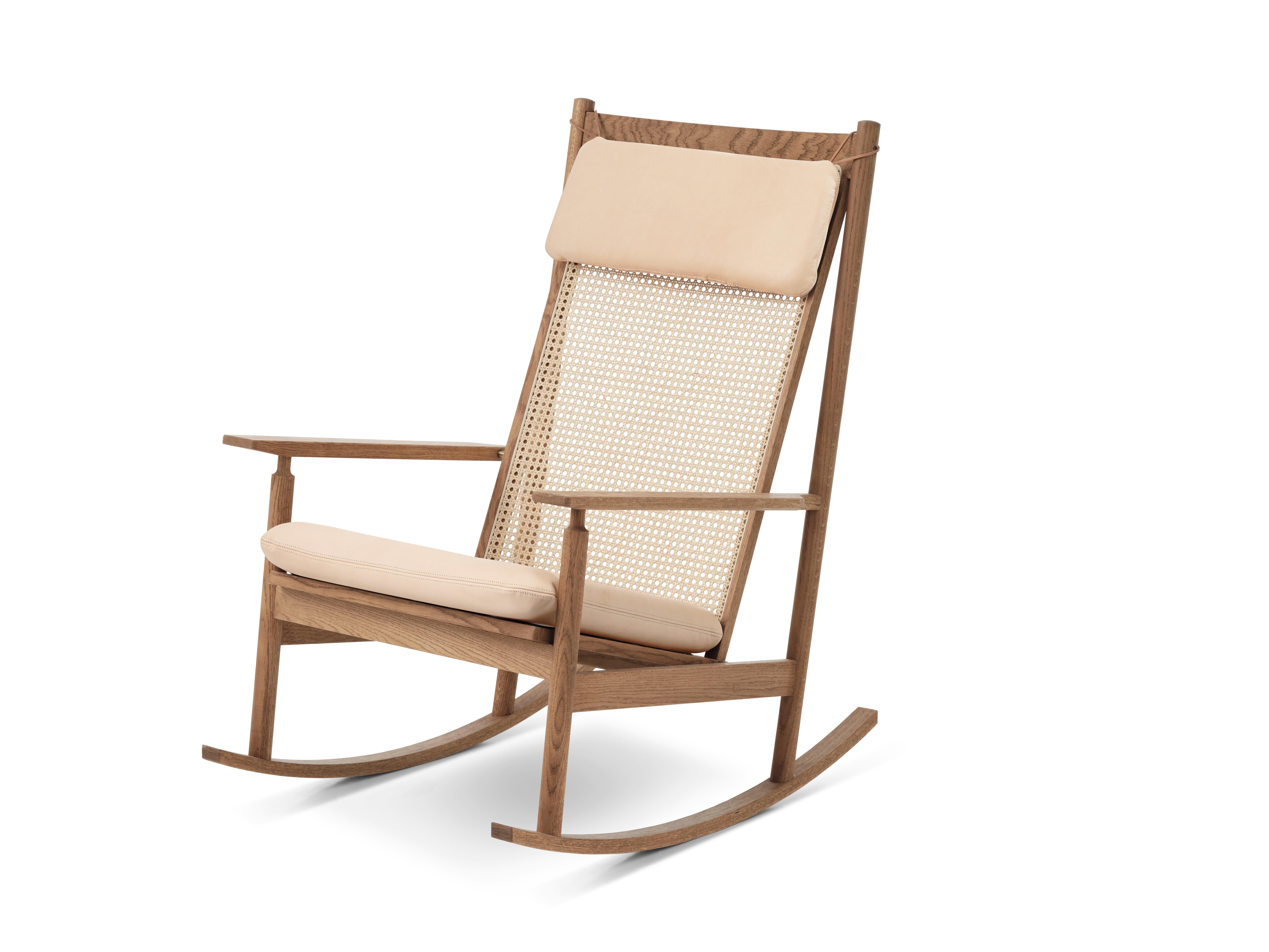 Swing Rocking Chair aus Teakholz, von Hans Olsen aus Warm Nordic Upholstery Vegetal N (Moderne) im Angebot