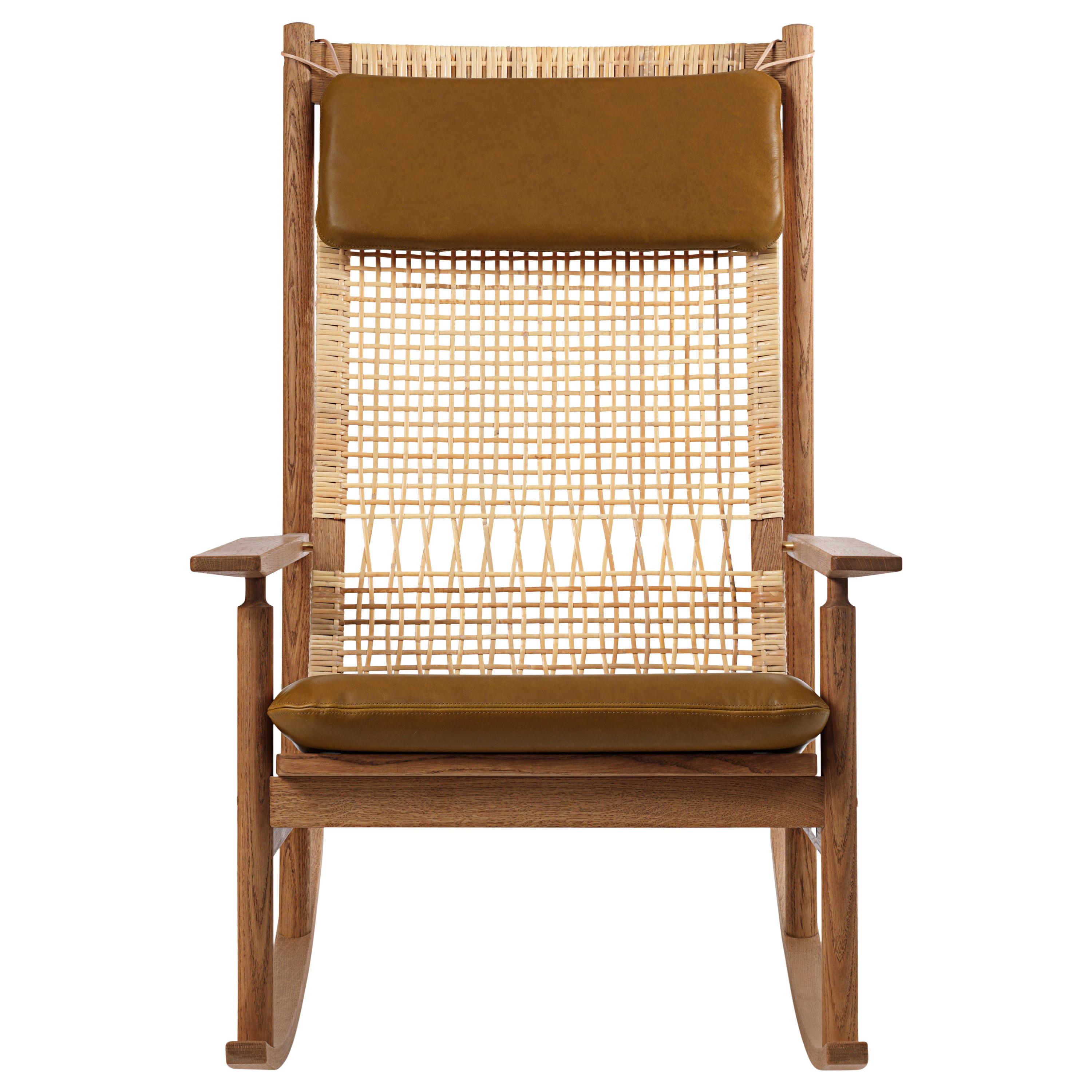 Customizable Swing Rocking Chair in Teak, by Hans Olsen from Warm Nordic For Sale at 1stDibs