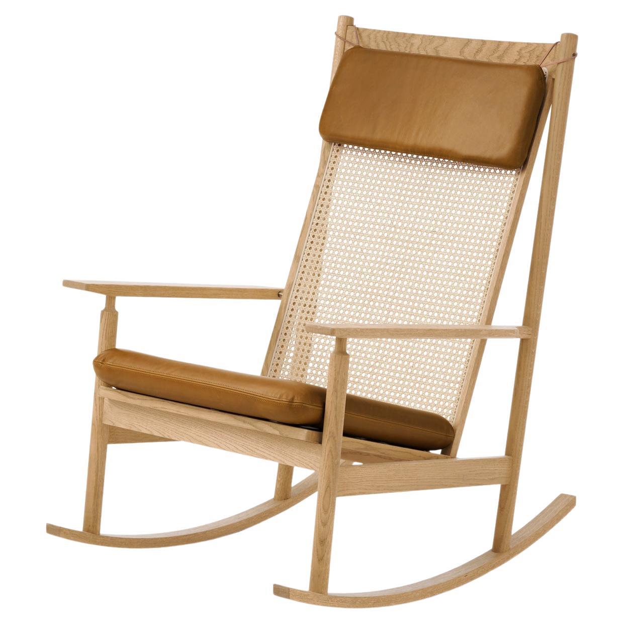 Swing Rocking Chair Nevada Oak, Cognac by Warm Nordic For Sale
