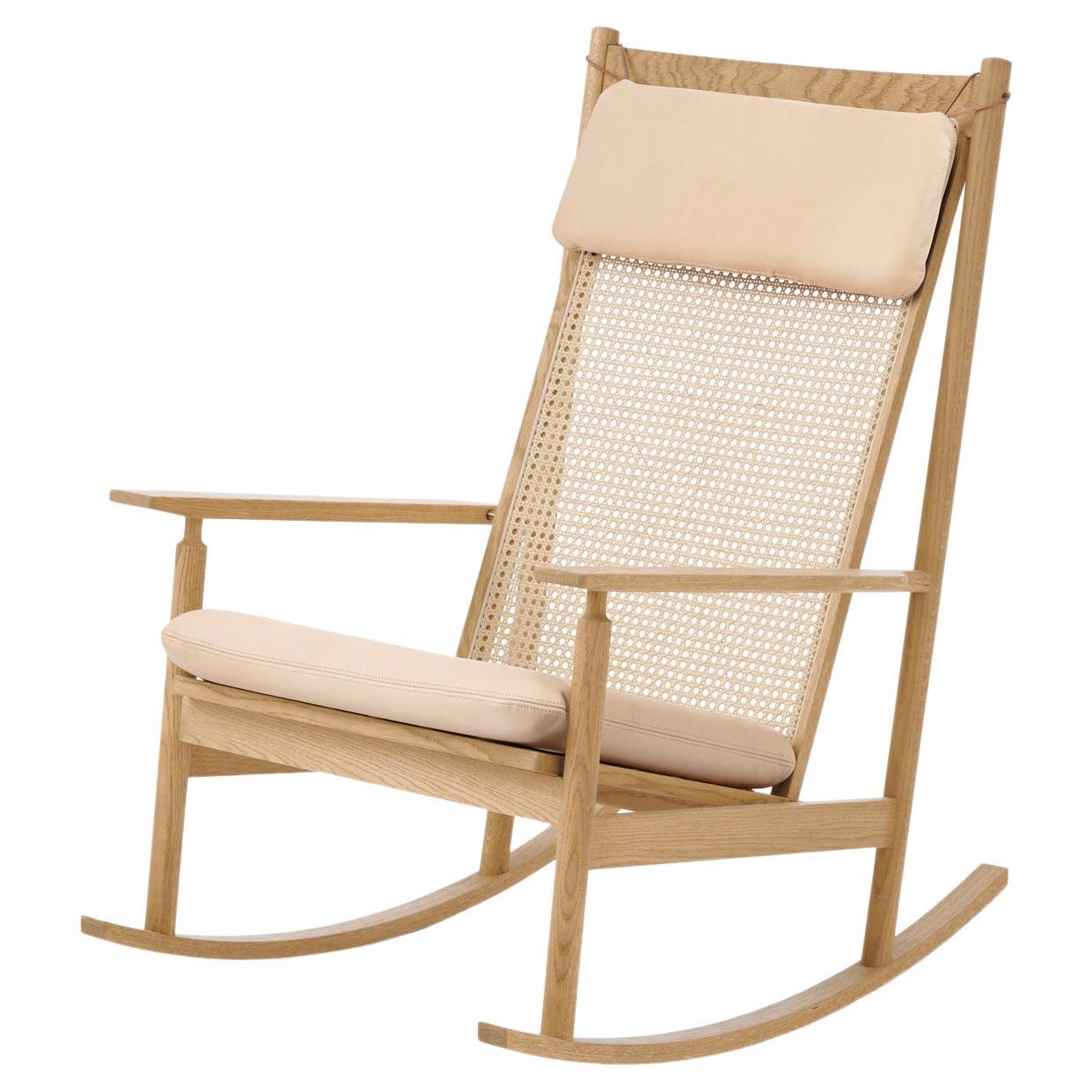 Swing Rocking Chair Vegetal Oak Nature by Warm Nordic For Sale