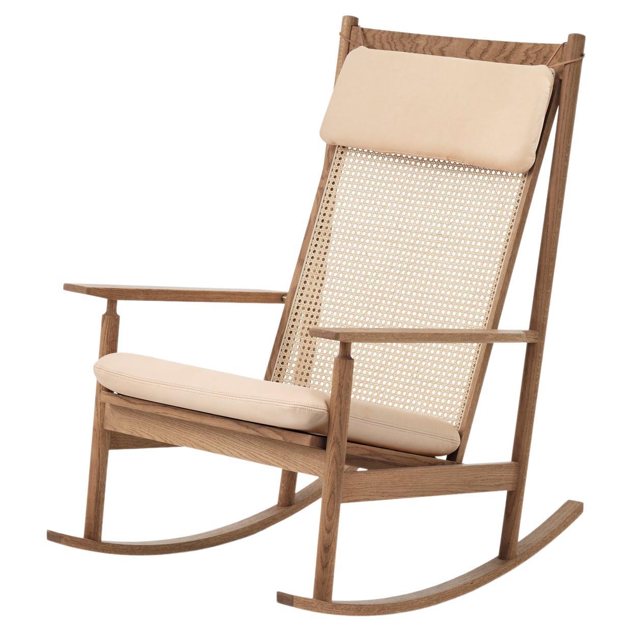 Swing Rocking Chair Vegetal Teak Nature by Warm Nordic For Sale