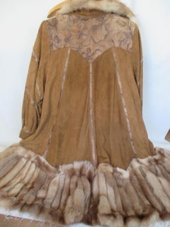 Swing Sable fur coat with brown soft Suede