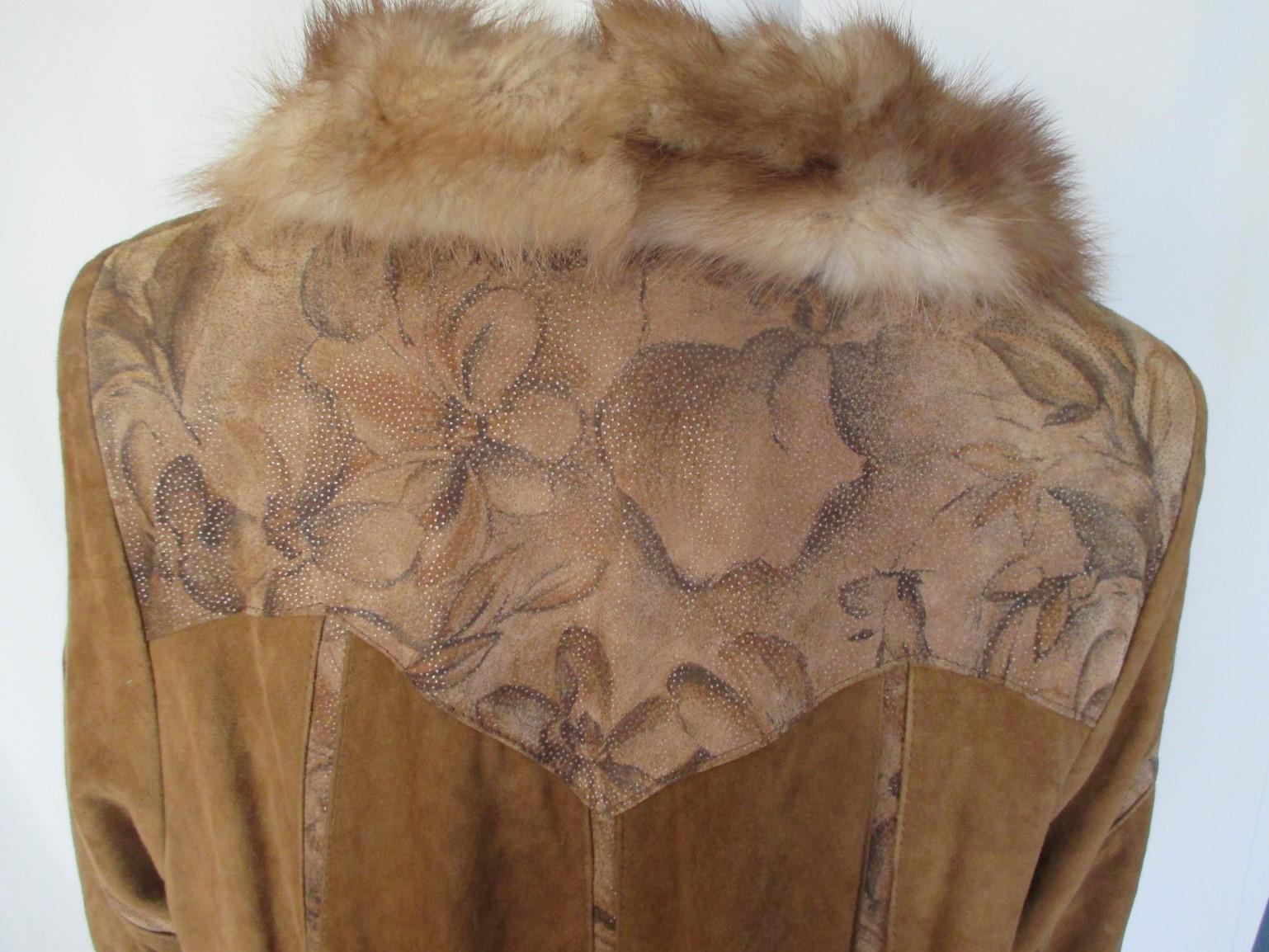 Swing Sable fur coat with brown soft Suede  In Good Condition For Sale In Amsterdam, NL