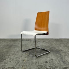 Sedie Swing in noce e pelle di Calligaris, set di otto sedie