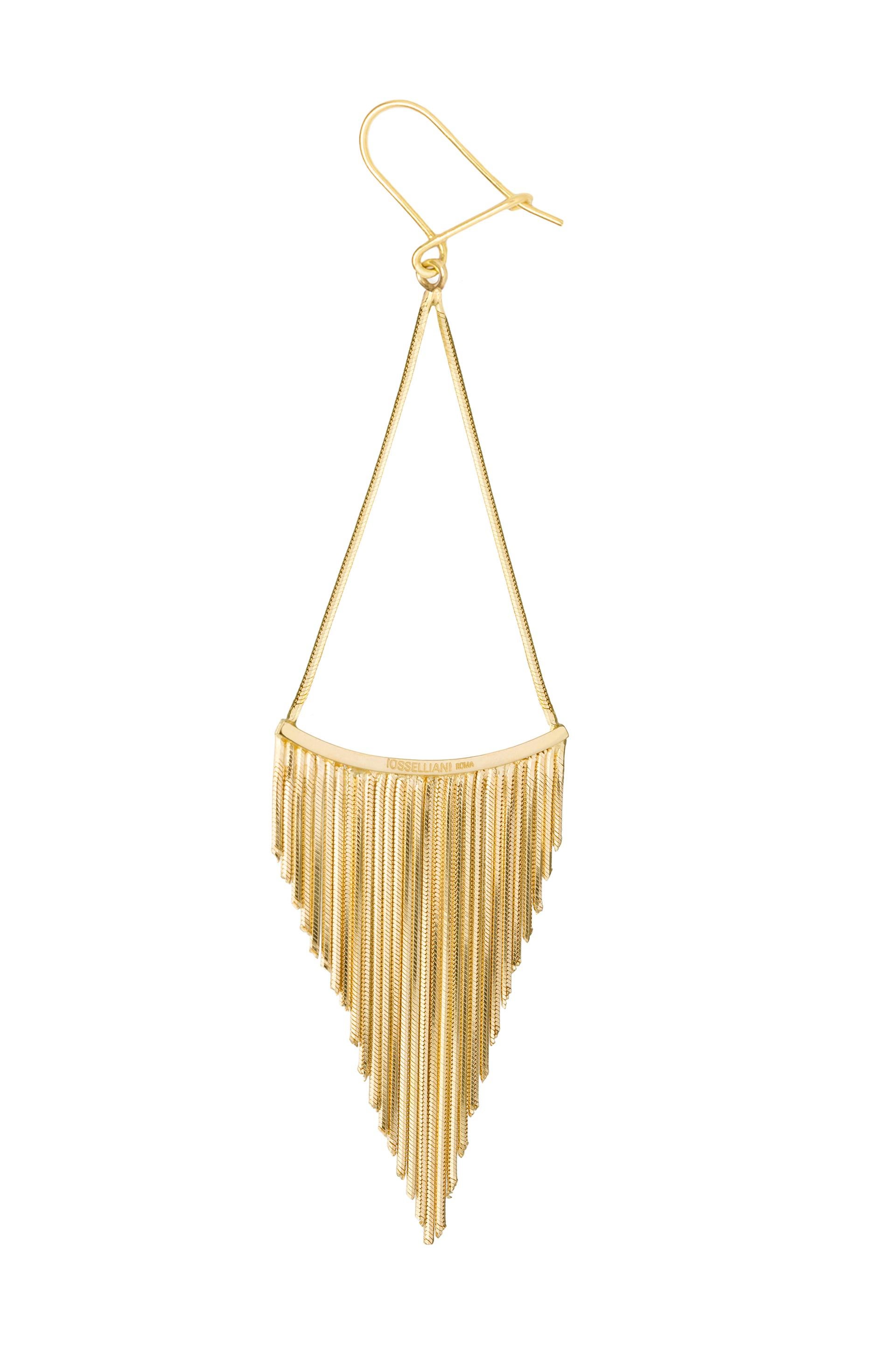 Contemporary Swinging Fringe Earring in 18 Carat Yellow Gold from Iosselliani For Sale