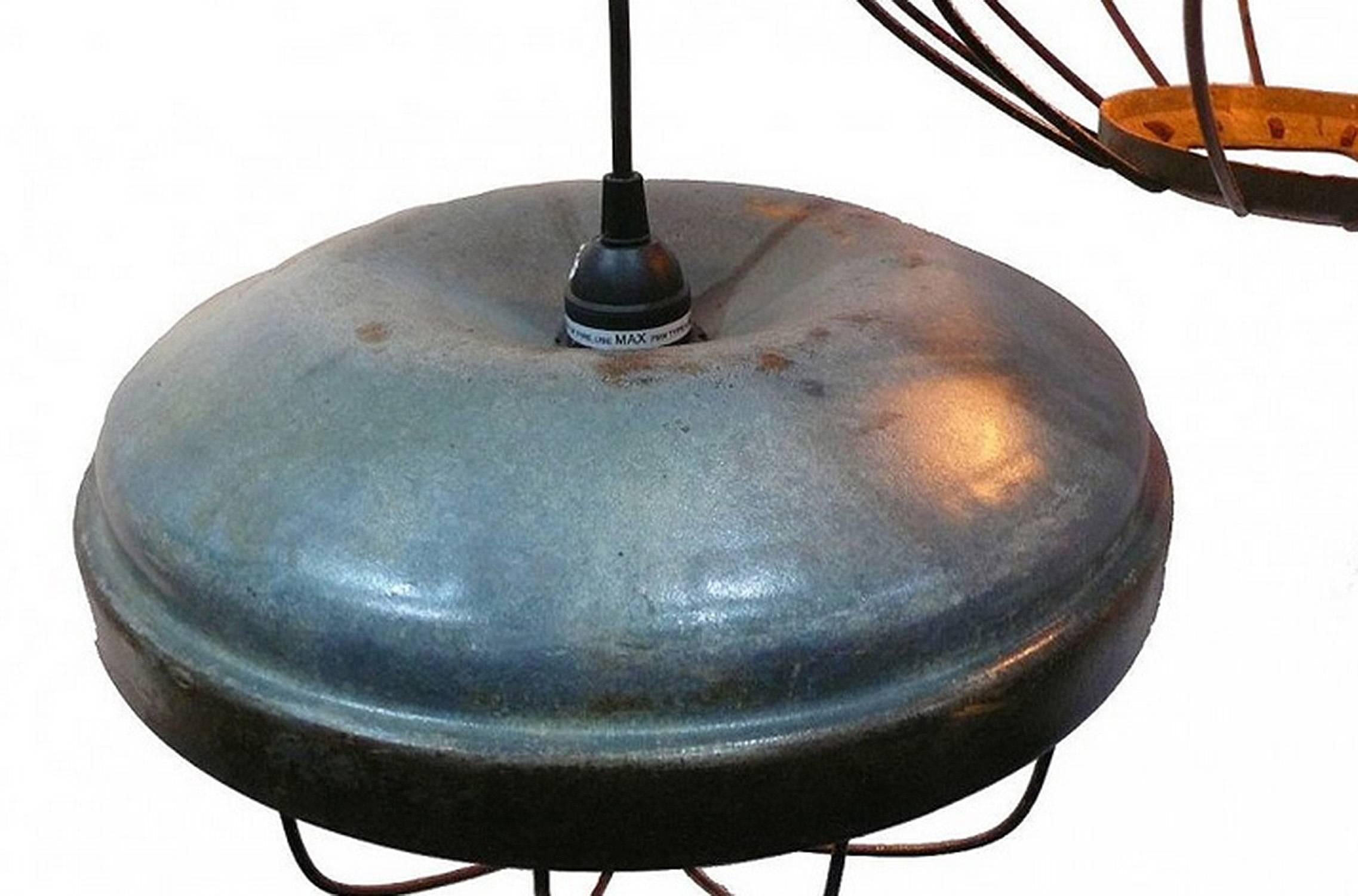 Swinging Metal Enameled Lamps In Good Condition In Milan, IT