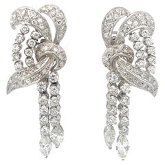 Retro Swirl 6.25ctw Diamond Earrings Platinum